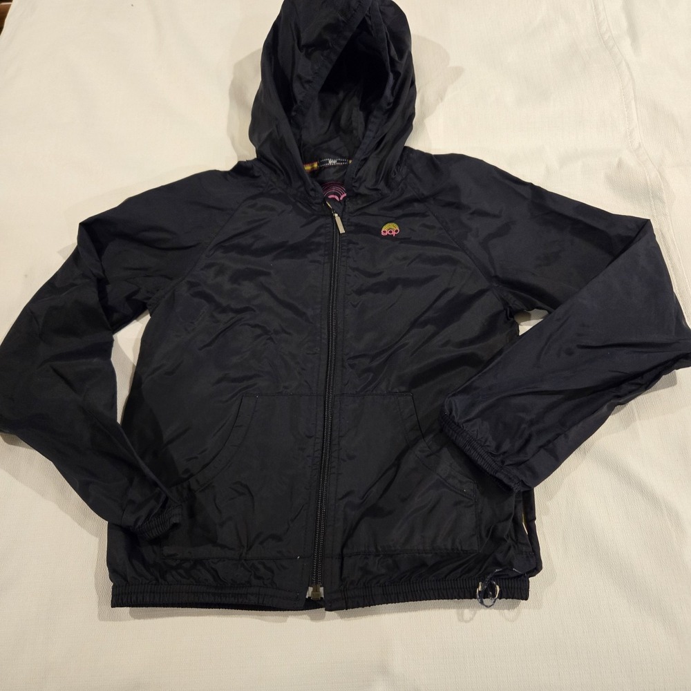 Gap Girl's Full Zip Windbreaker Rain Jacket w/ Hood Pockets Name Tag Size L(10)